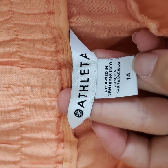 Athleta Cabo Linen Jogger in Sherbet Orange, women's size 14 - Picture 7 of 9